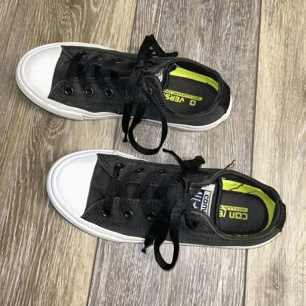 Converse Chuck Taylor II OX Low Top Youth US Size 1 Black Skate Shoes 150149C